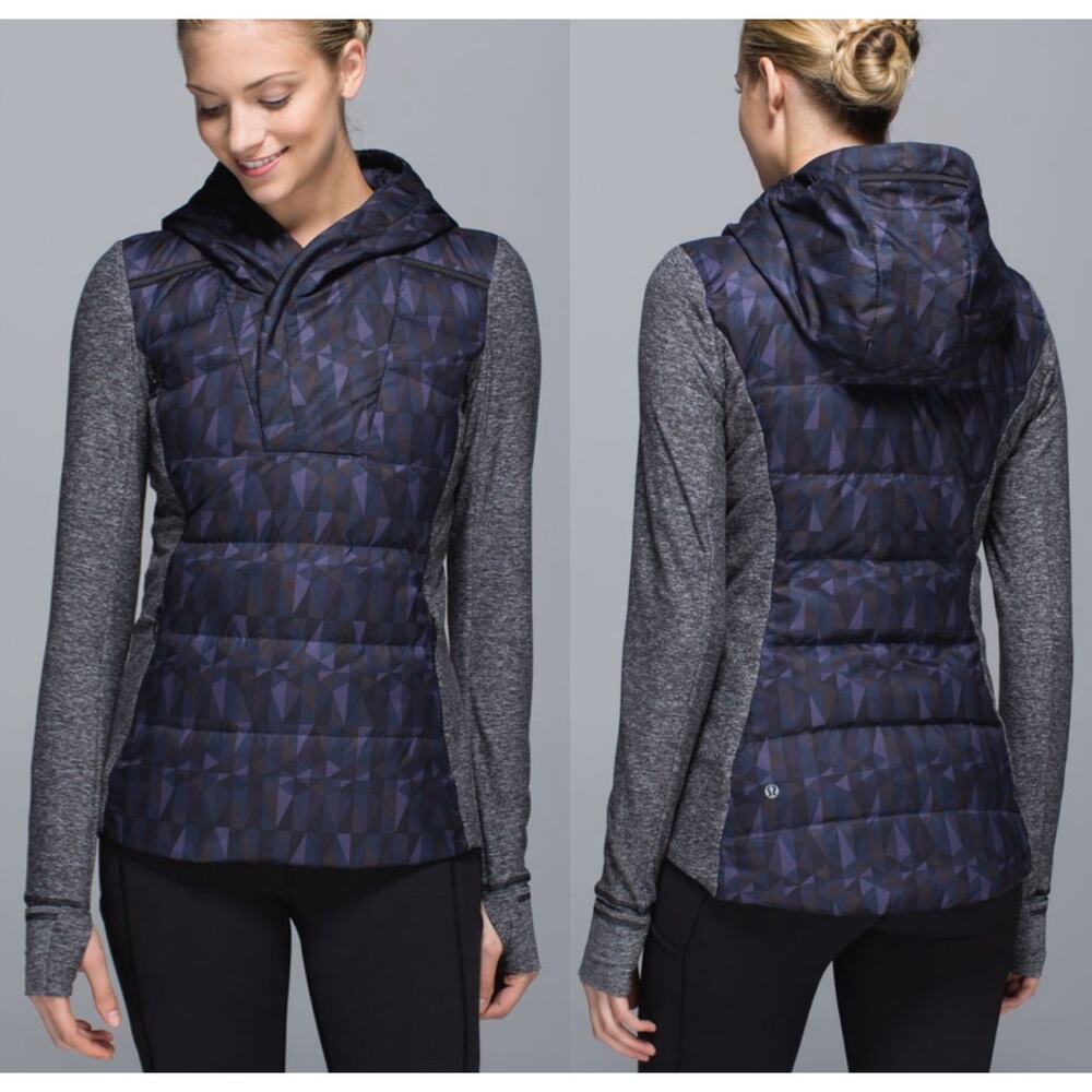 Lululemon Fluff Off Pullover in Stained Glass Love Nightfall Black Size 6